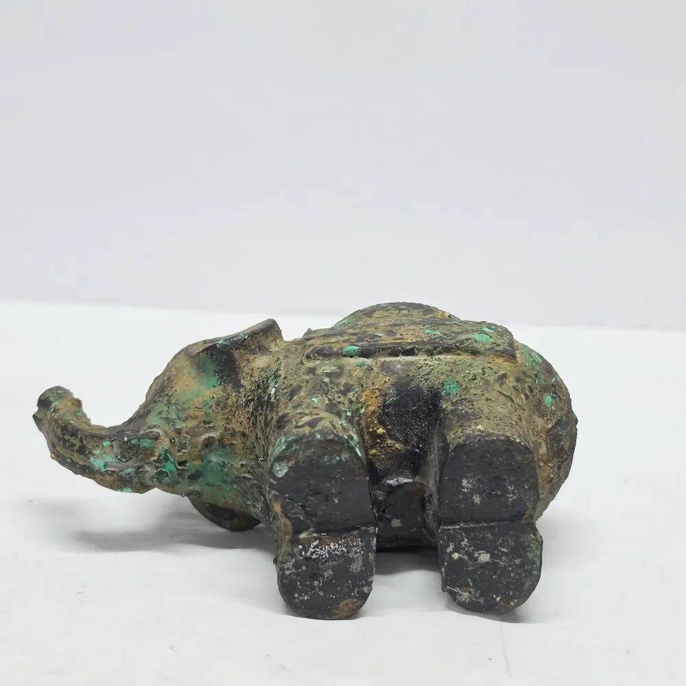Antique Japan Bronze Gold Gilt Good Luck Elephant Incense Censer Patina NO LID!